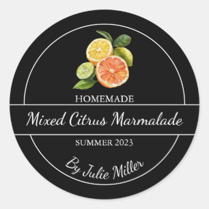 Simple Homemade mixed citrus marmalade Label