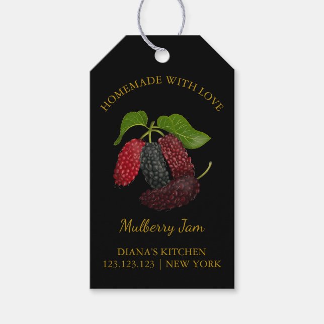 Simple Homemade Mulberry Jam Hang Tag l Black (Front)