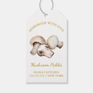 Simple Homemade Mushroom Pickle Hang Tag   White