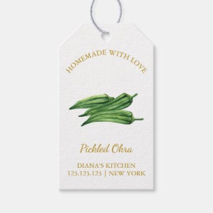 Simple Homemade Okra Pickle Hang Tag l White