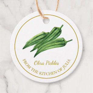 Simple Homemade Okra Pickles Hang Tag