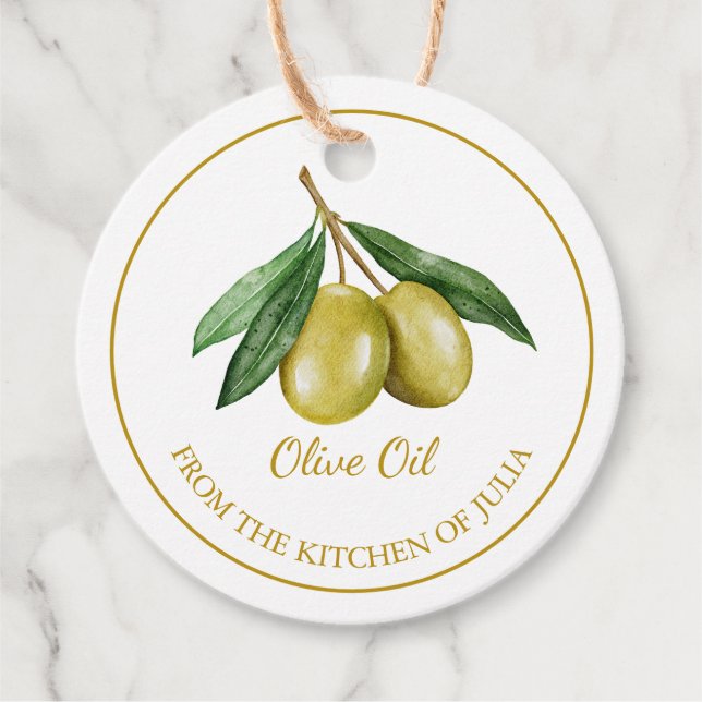 Simple Homemade Olive Oil Hang Tag l White (Front)