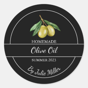 Simple Homemade Olive Oil Label Black