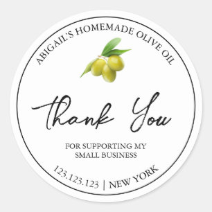 Simple Homemade Olive Oil Thank You Label