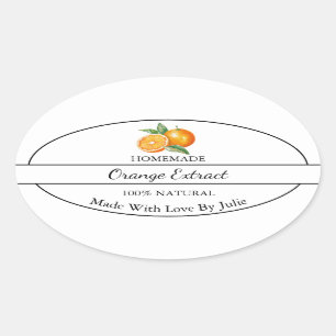 Simple Homemade Orange Extract Label
