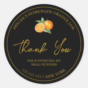 Simple Homemade Orange Jam Thank You Label