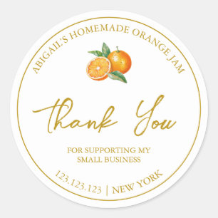 Simple Homemade Orange Jam Thank You Label