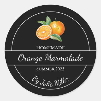 Simple Homemade Orange Marmalade Label Black