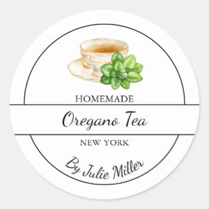 Simple Homemade Oregano Tea Label