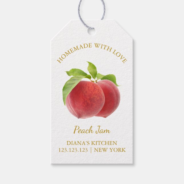 Simple Homemade Peach Jam Hang Tag l White (Front)