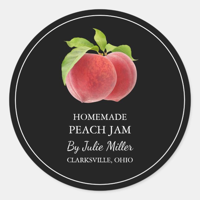 Simple Homemade Peach Jam  Label (Front)
