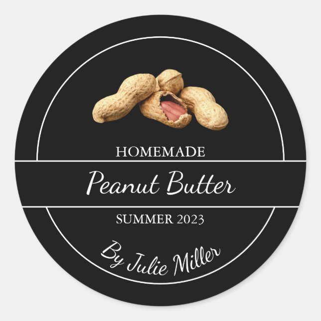 Simple Homemade Peanut Butter Label (Front)