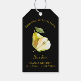 Simple Homemade Pear Jam Hang Tag l Black