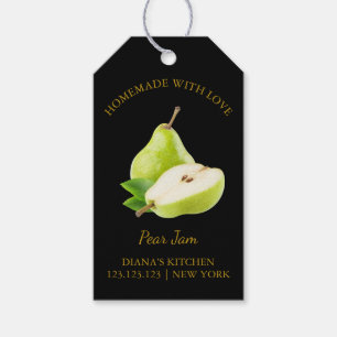 Simple Homemade Pear Jam Hang Tag l Black