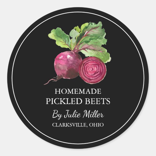 Simple Homemade Pickled Beet Label (Front)