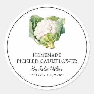 Simple Homemade Pickled Cauliflower Label
