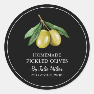 Simple Homemade Pickled Olive Label