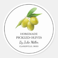 Simple Homemade Pickled Olive Label