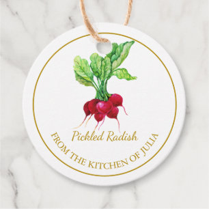 Simple Homemade Pickled Radish Hang Tag l White