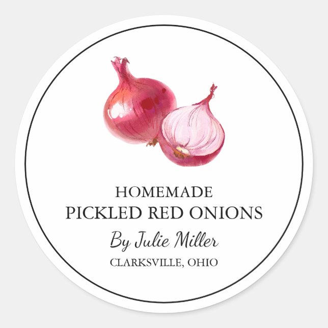 Simple Homemade Pickled Red Onion Label (Front)