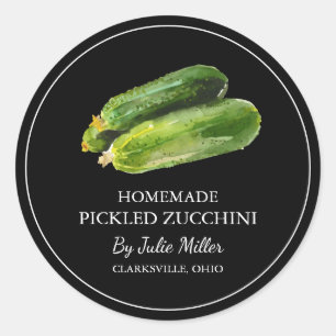 Simple Homemade Pickled Zucchini Label