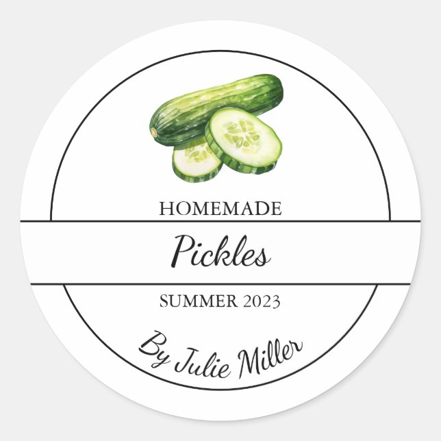 Simple Homemade Pickles Label (Front)