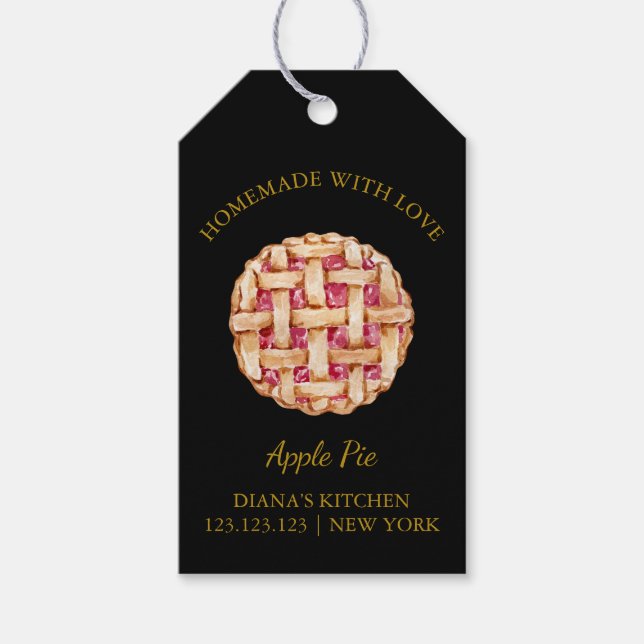 Simple Homemade Pie Hang Tag l Black (Front)