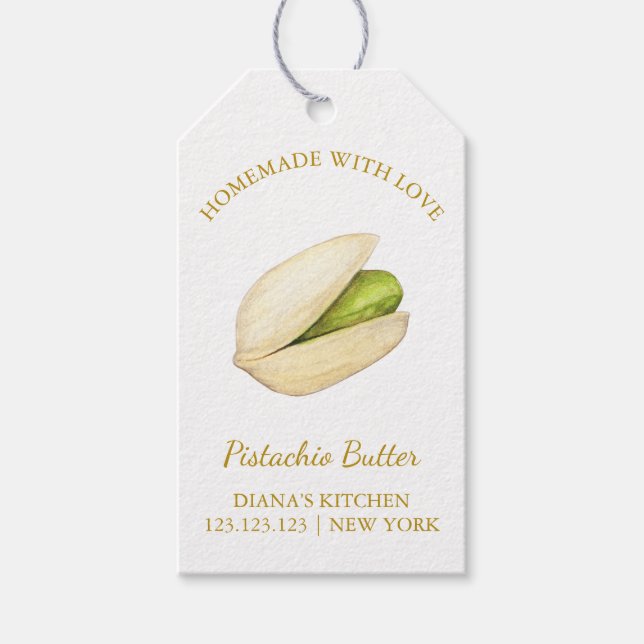 Simple Homemade Pistachio Butter Hang Tag l White (Front)