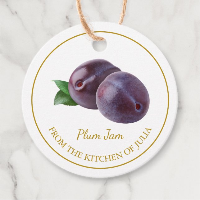 Simple Homemade Plum Jam Hang Tag (Front)
