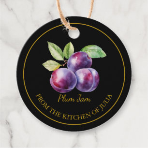 Simple Homemade Plum Jam Hang Tag l Black