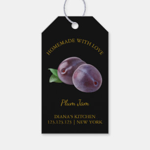 Simple Homemade Plum Jam Hang Tag l Black