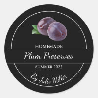 Simple Homemade Plum Preserves Label