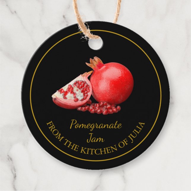 Simple Homemade Pomegranate Jam Hang Tag (Front)