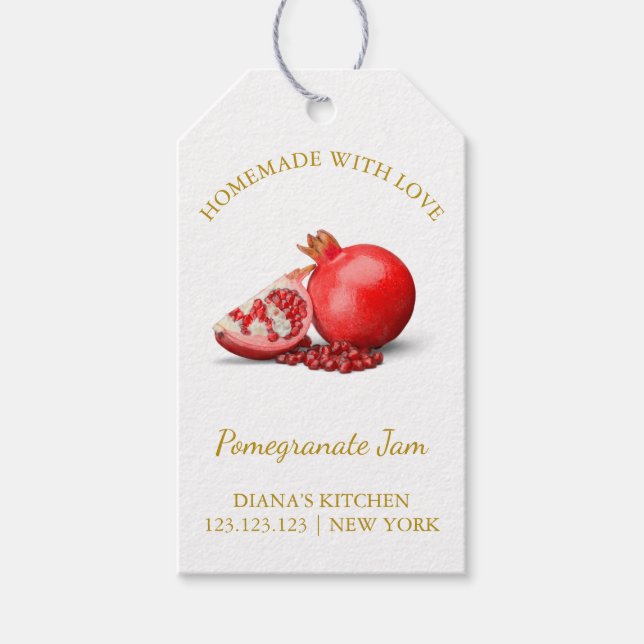Simple Homemade Pomegranate Jam Hang Tag l White (Front)