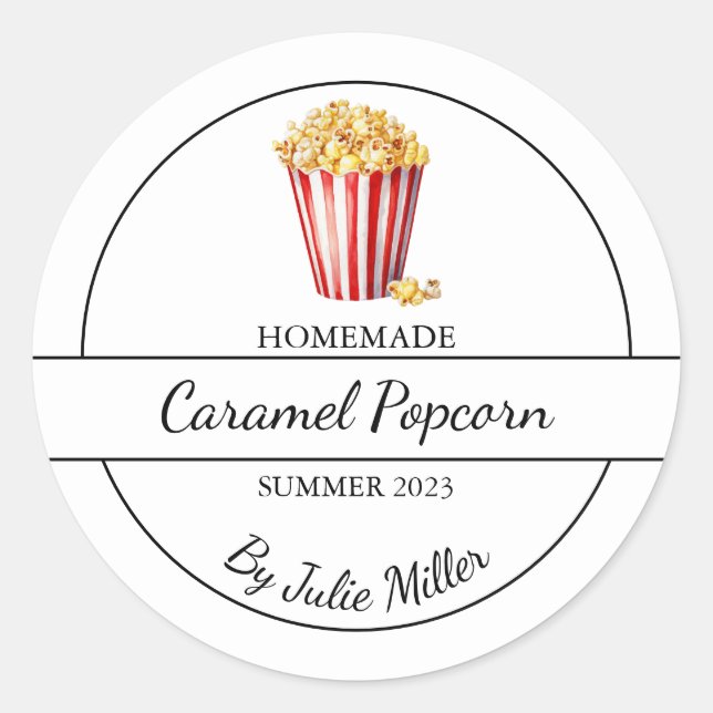 Simple Homemade Popcorn Label (Front)