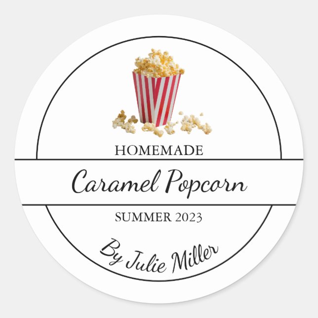 Simple Homemade Popcorn Label (Front)