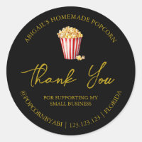 Simple Homemade Popcorn Thank You Label