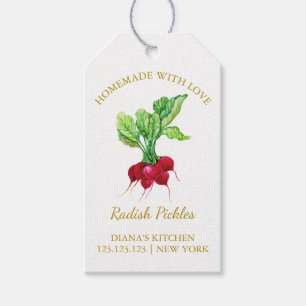 Simple Homemade Radish Pickle Hang Tag White