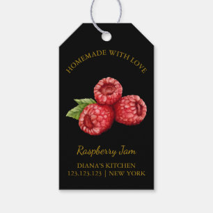 Simple Homemade Raspberry Jam Hang Tag l Black