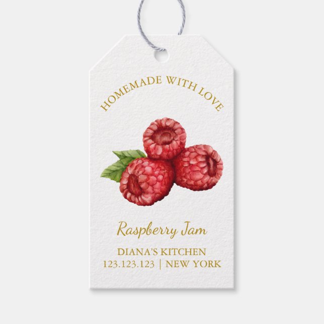 Simple Homemade Raspberry Jam Hang Tag l White (Front)