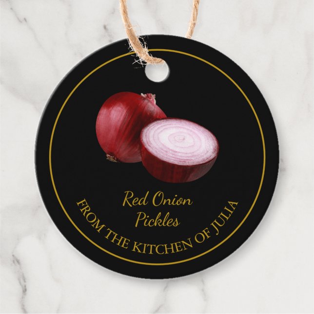 Simple Homemade Red Onion Pickles Hang Tag (Front)