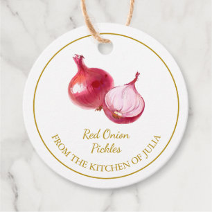 Simple Homemade Red Onion Pickles Hang Tag