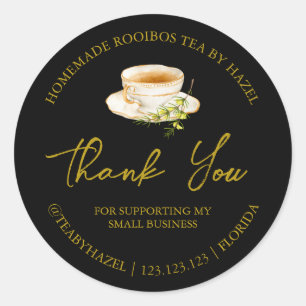 Simple Homemade Rooibos Tea Thank You Label