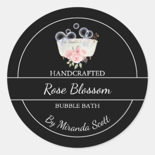 Simple Homemade Rose Bubble Bath Label