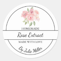 Simple Homemade Rose Extract Label