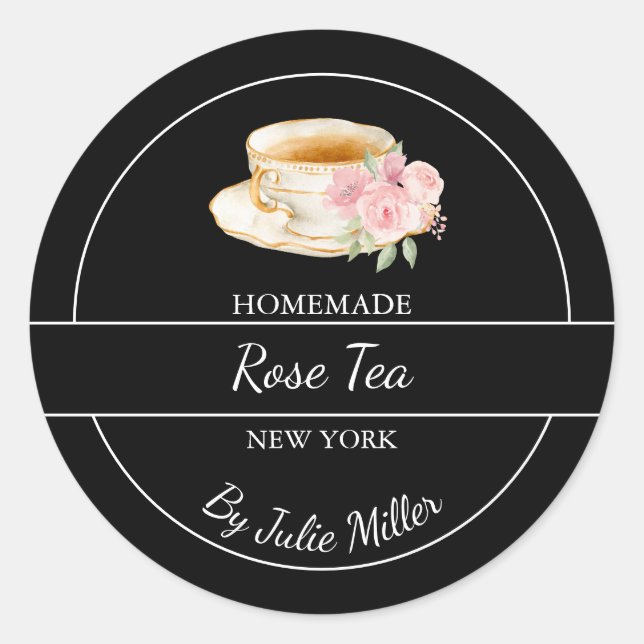 Simple Homemade Rose Tea Label (Front)