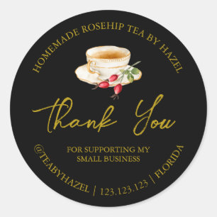 Simple Homemade Rosehip Tea Thank You Label