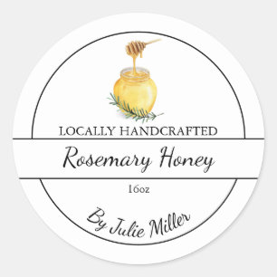 Simple Homemade Rosemary infused Honey Label