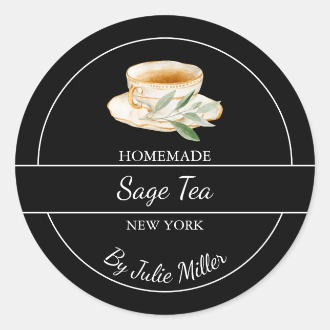 Simple Homemade Sage Tea Label (Front)