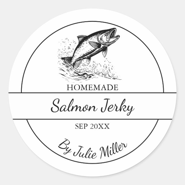 Simple Homemade Salmon Jerky Label (Front)